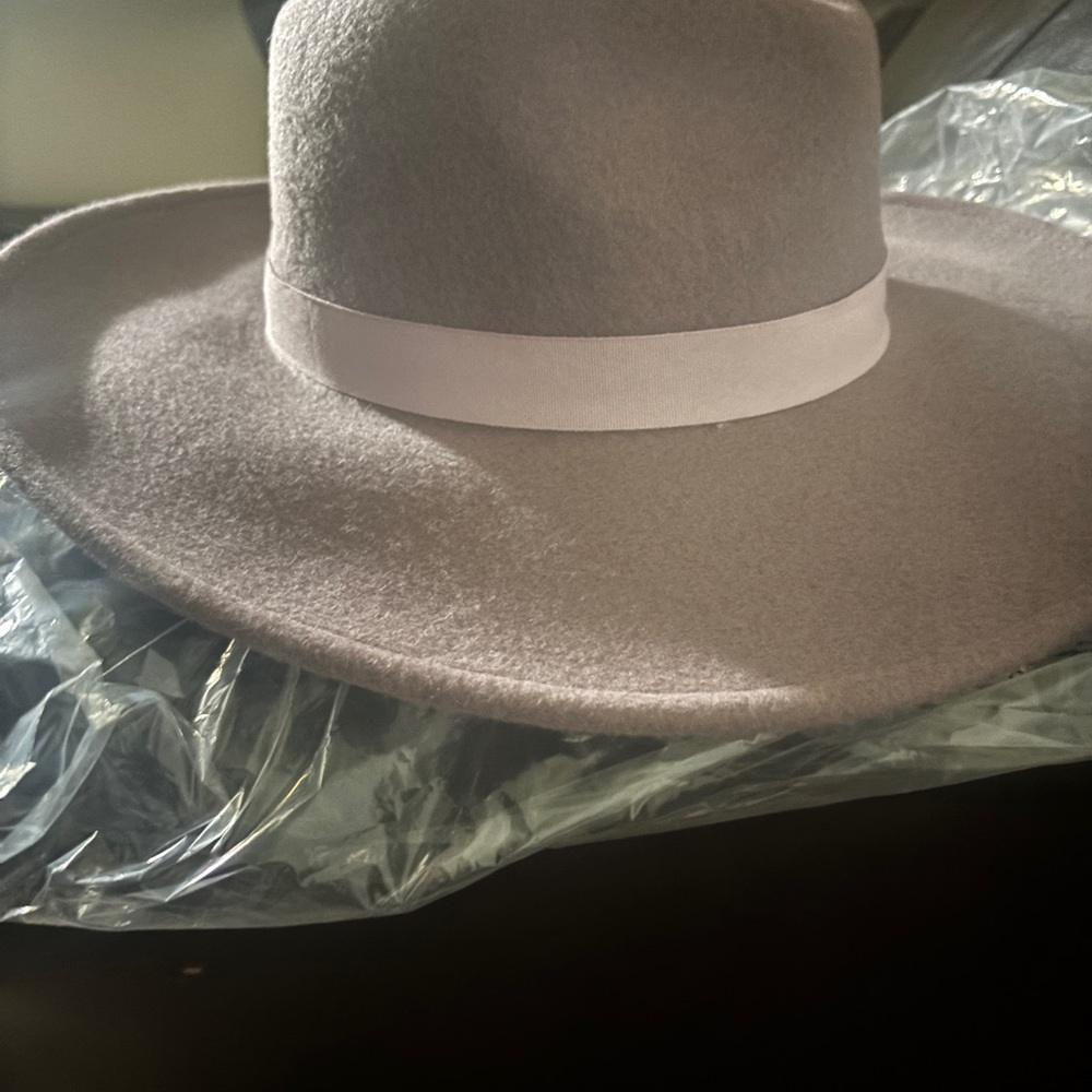 Elegant Women's wool Wide Brim Ranger Hat - Light Gray - Picture 3 of 3